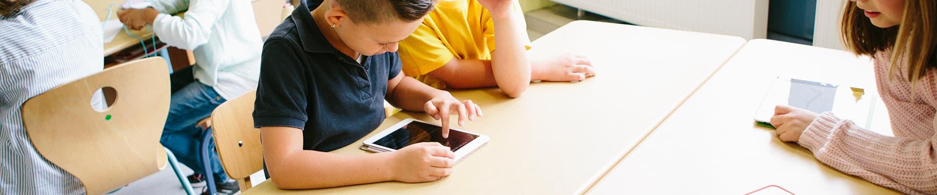 child on tablet